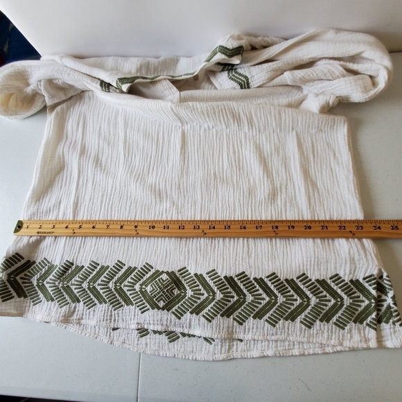Soft Surroundings Gauzy Embroidered Tunic Size L White Pullover Top Boho Spring - Picture 9 of 12